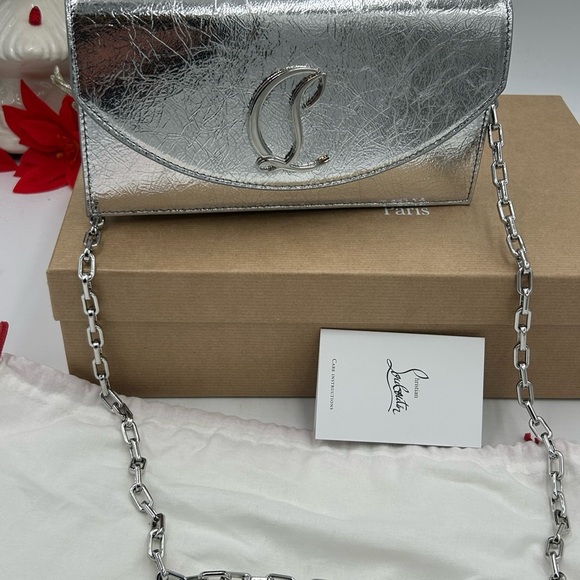 Christian Louboutin Handbags - Women's Christian Louboutin, LOUBI54 clutch/shoulder bag with chain made Italy